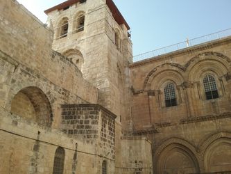Den Hellige Gravs Kirke i Jerusalem. Kirken kan dateres tilbage til 325 e. Kr.