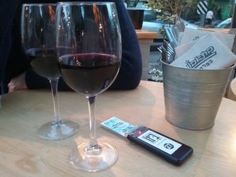 To glas Cabernet Sauvignon fra Israel på Bino's. Det bedste glas vi fik i Tel Aviv. 